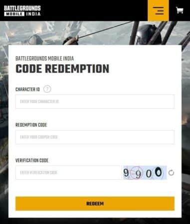 BGMI Redeem code