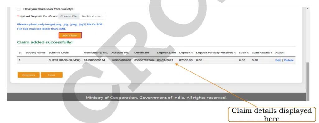 Upload Deposited Certificate